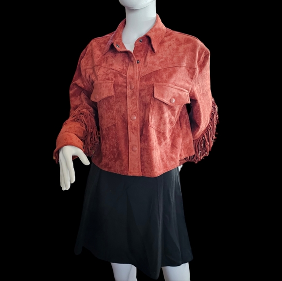 Blank NYC Faux Suede Shacket Size S NWT - Picture 9 of 12